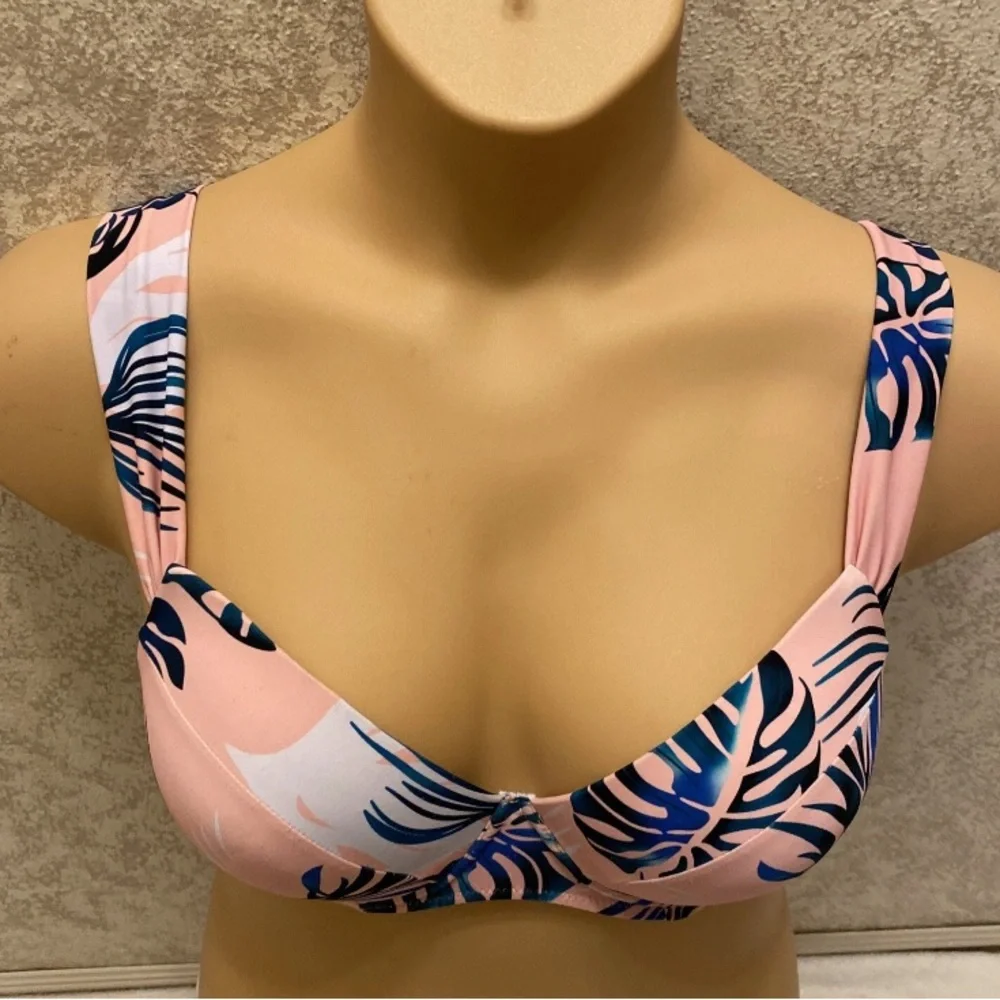 Fashion Nova Pink and Blue Tropical Bikini
